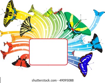 easter card with butterflies