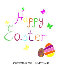 Easter, Easter card with butterfly,vector illustration