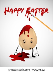 easter card with cartoon egg | Editable Illustration