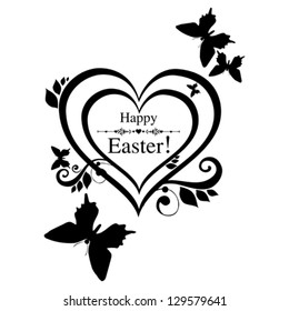  Easter card. Celebration background with butterfly and place for your text. Vector Illustration