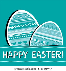Easter card. Celebration background with Easter eggs and place for your text. Vector illustration