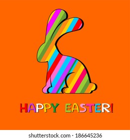 Easter card. Celebration background with Easter Rabbit. Vector illustration 