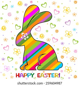 Easter card. Celebration background with Easter Rabbit. Vector illustration