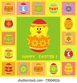 easter card with chick