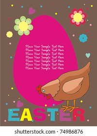 Easter card with a chicken