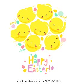 Easter card with chicks