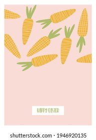 Easter card clip art elements - egg, bunny, flowers and branches. Happy easter concept. Vector flat cartoon illustration. Perfect for poster, print, card, invitation, greeting, tag