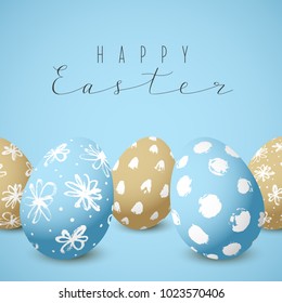 Easter card with color decorated eggs