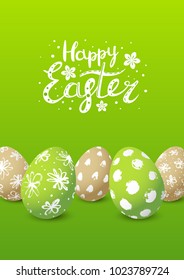 Easter card with color decorated eggs