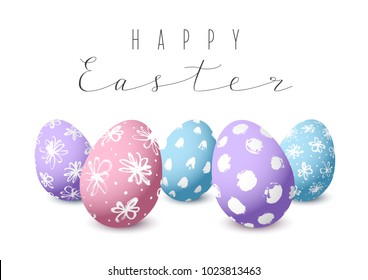 Easter card with color decorated eggs