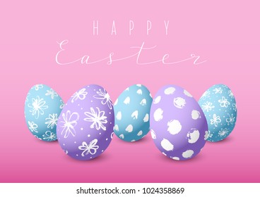 Easter card with color decorated eggs