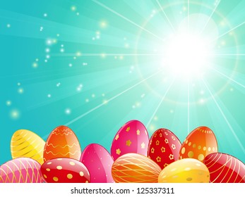 Easter card with color eggs