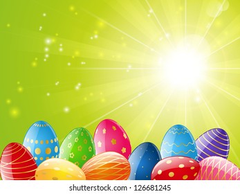 Easter card with color eggs