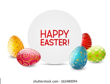 Easter card with color eggs