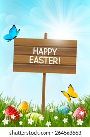 Easter card with color eggs