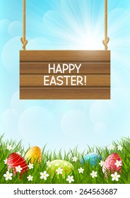 Easter card with color eggs