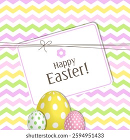 Easter Card with Colorful 3D Eggs