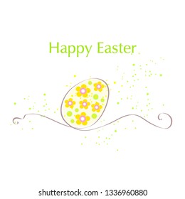 Easter card with colorful Easter egg.