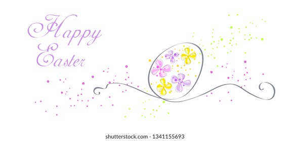 Easter card with colorful Easter egg.