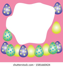 Easter card with colorful Easter eggs and copy space