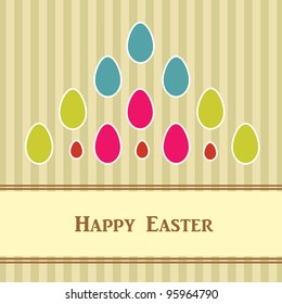 Easter card with colorful eggs.Vector eps10