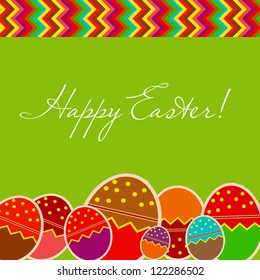 Easter card with colourful eggs. vector illustration