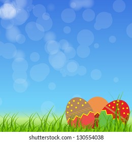 Easter card with colourful eggs. vector illustration