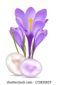 Easter card with colourful eggs. vector illustration