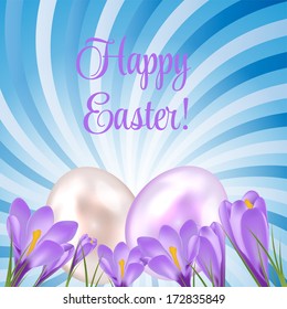 Easter card with colourful eggs. vector illustration