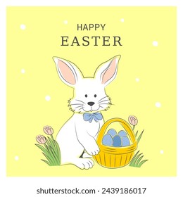 Easter card with cute Easter bunny