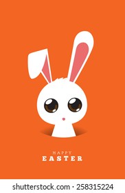 Easter Card - Cute bunny come up from hole