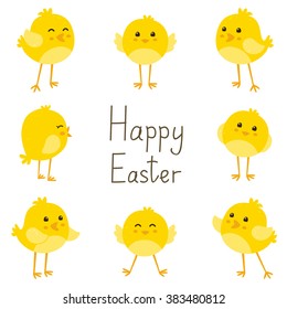 Easter card with cute chickens