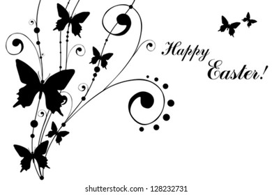  Easter card. Cute floral background. Vector illustration