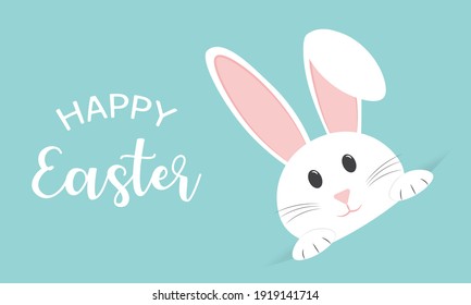 Easter card with cute rabbit