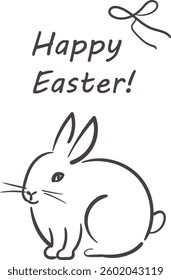 Easter card with cute rabbit. Hand drawn sketch. Vector illustration.