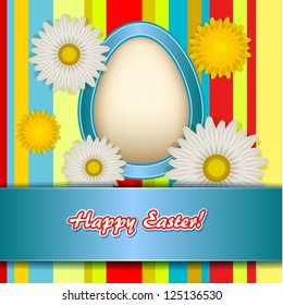 Easter card with daisies and eggs