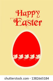 Easter card decorated egg and Happy Easter wishes