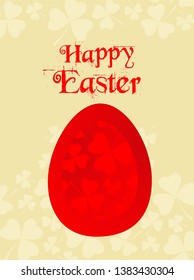 Easter card decorated egg and Happy Easter wishes