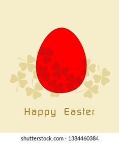 Easter card decorated egg and Happy Easter wishes