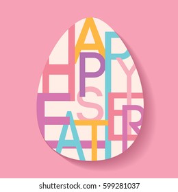 Easter card decoration with typography of egg.