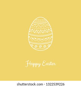 Easter card with decorative egg and greetings. Vector