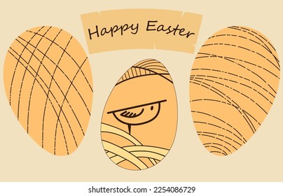 Easter card with decorative painted eggs.