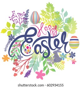 Easter card design with rabbit and egg