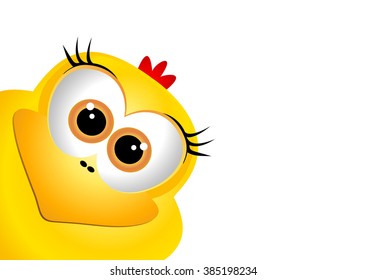 Easter card design template. Funny yellow chicken. Rooster symbol New Year 2017.