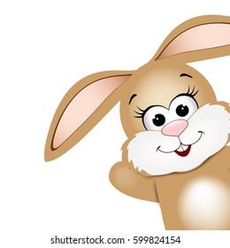 Easter card design template. Funny Easter bunny. Card for Easter. Vector illustration. 