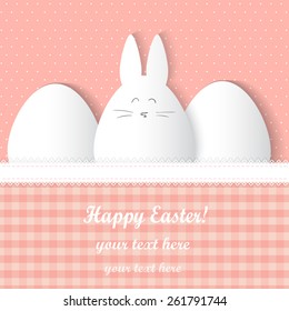 easter card design. white bunny