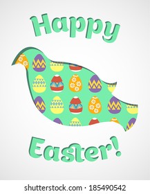 Easter card with dove silhouette 	 