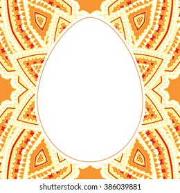 Easter card. Easter egg with floral pattern. Vector Illustration.