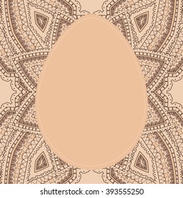 Easter card. Easter egg with floral pattern. Vector Illustration.