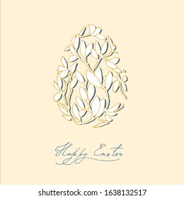 Easter card with egg, graphic.